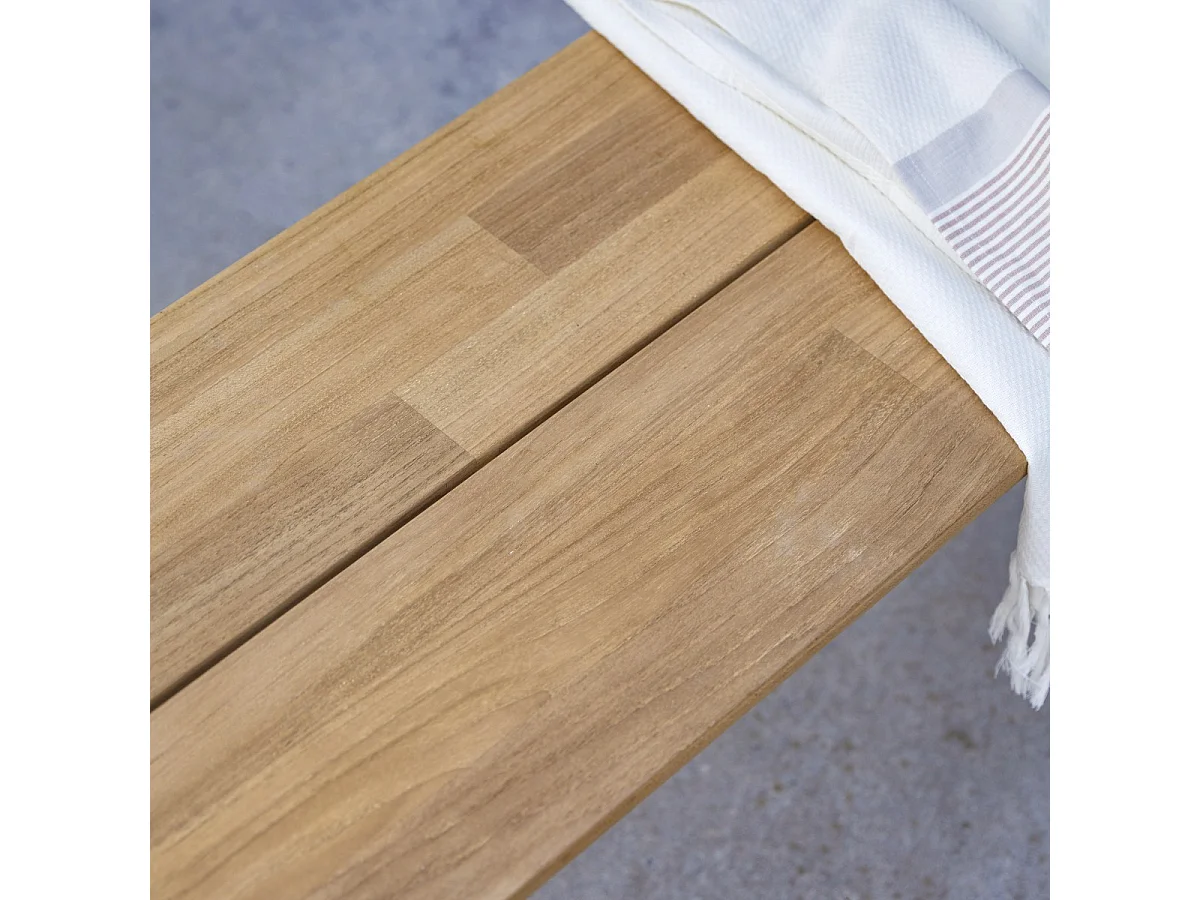 Außenbank Harper aus Teakholz und Edelstahl