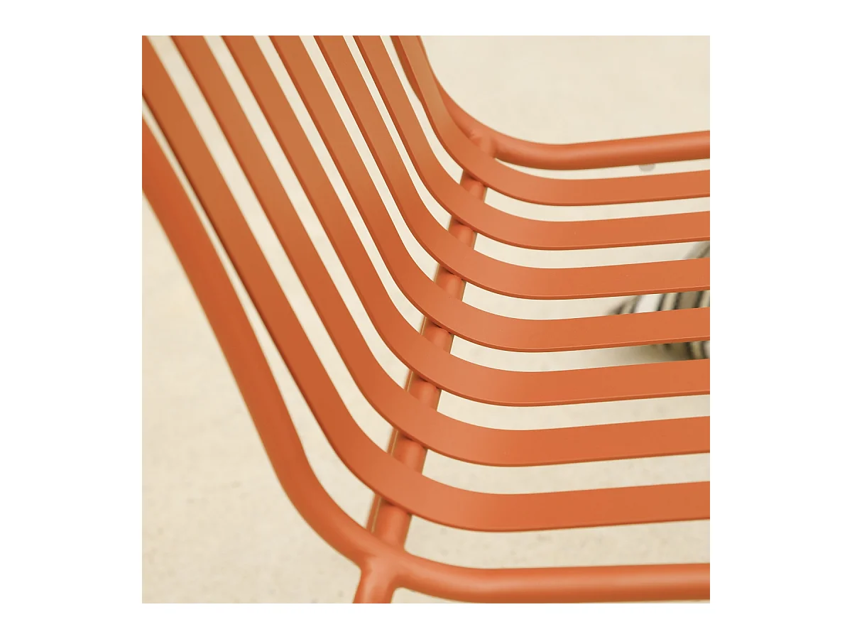 Chaise de jardin en métal peint Gaby orange