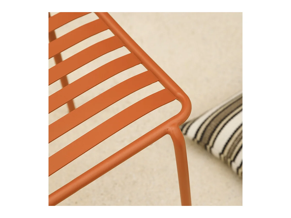 Chaise de jardin en métal peint Gaby orange