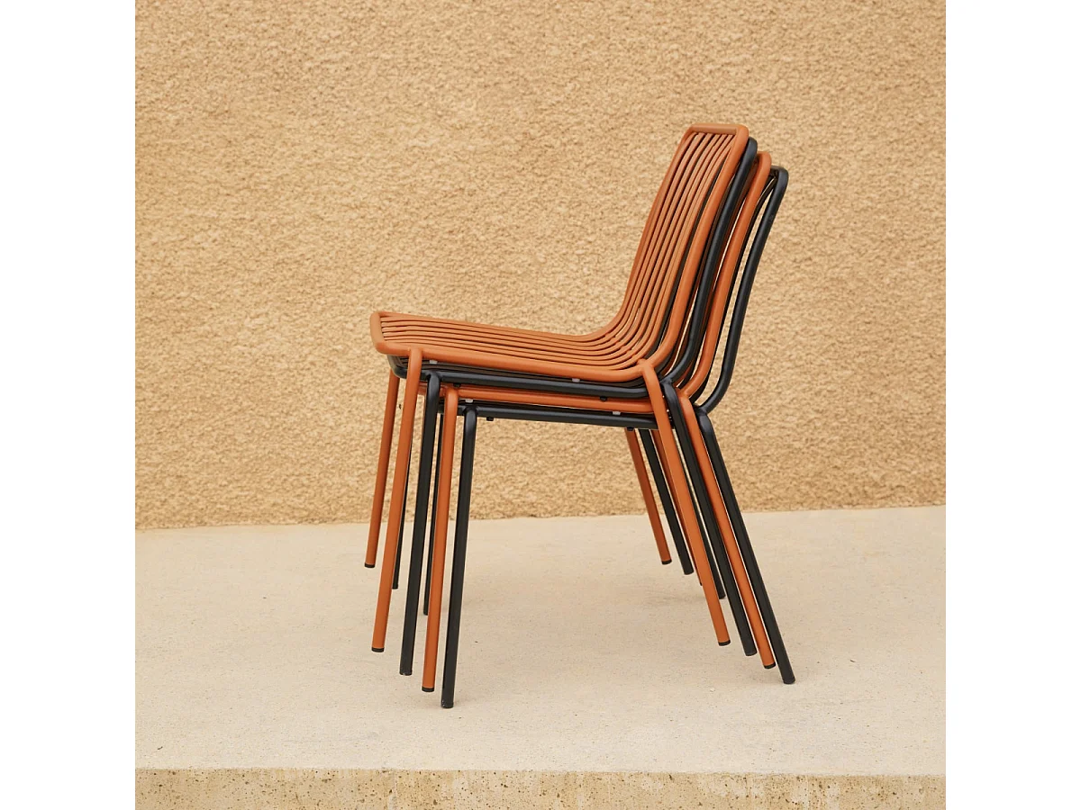 Chaise de jardin en métal peint Gaby orange