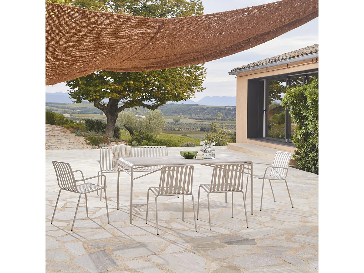 Outdoor-Set Gaby Cream aus Metall, 175 6-Sitzer