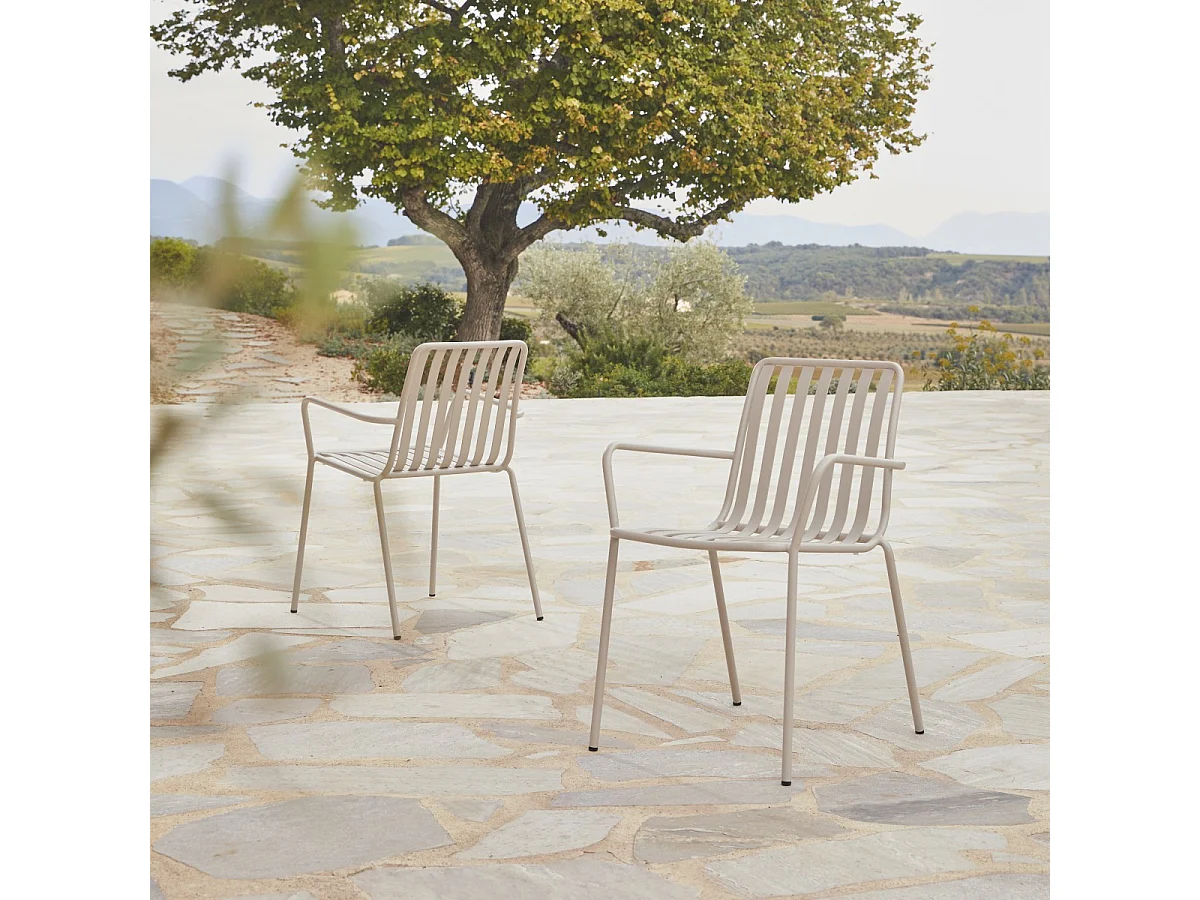 Outdoor-Set Gaby Cream aus Metall, 175 6-Sitzer