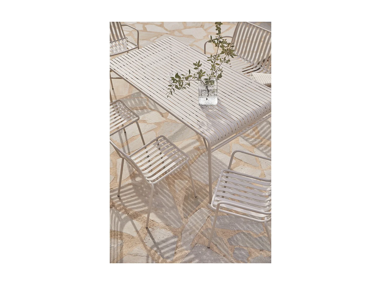 Outdoor-Set Gaby Cream aus Metall, 175 6-Sitzer