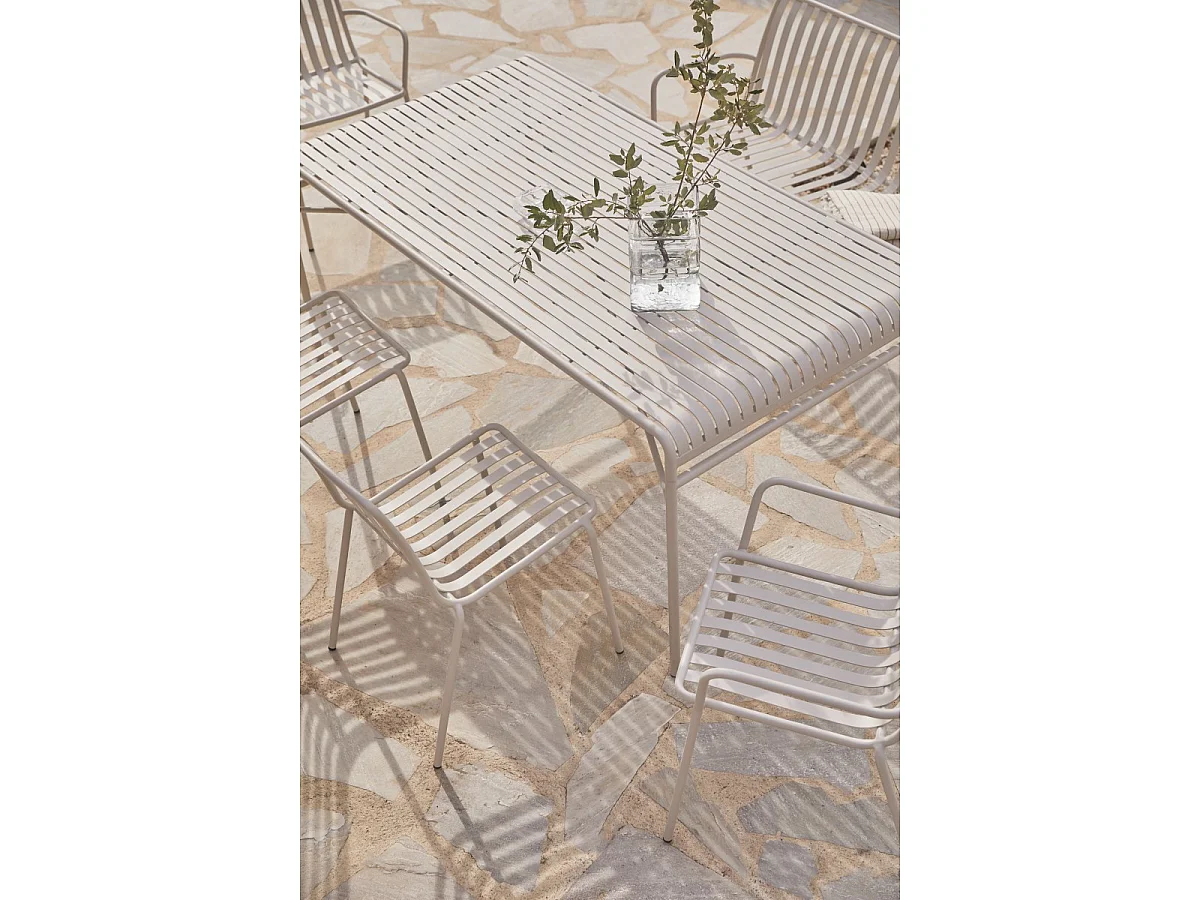 Set per esterni in metallo cream 175 Gaby 6 posti
