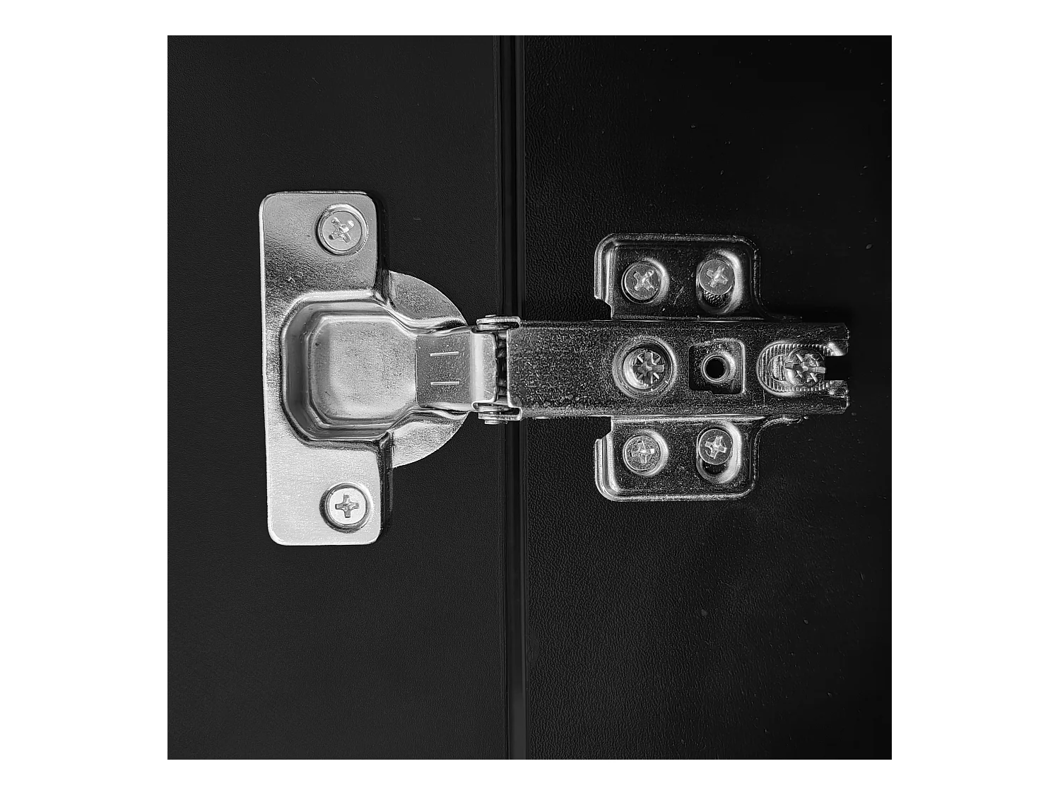 Zwarte tv-meubel met 2 deuren en glazen legplanken, LED-verlichting - geschikt voor woonkamer en kantoor