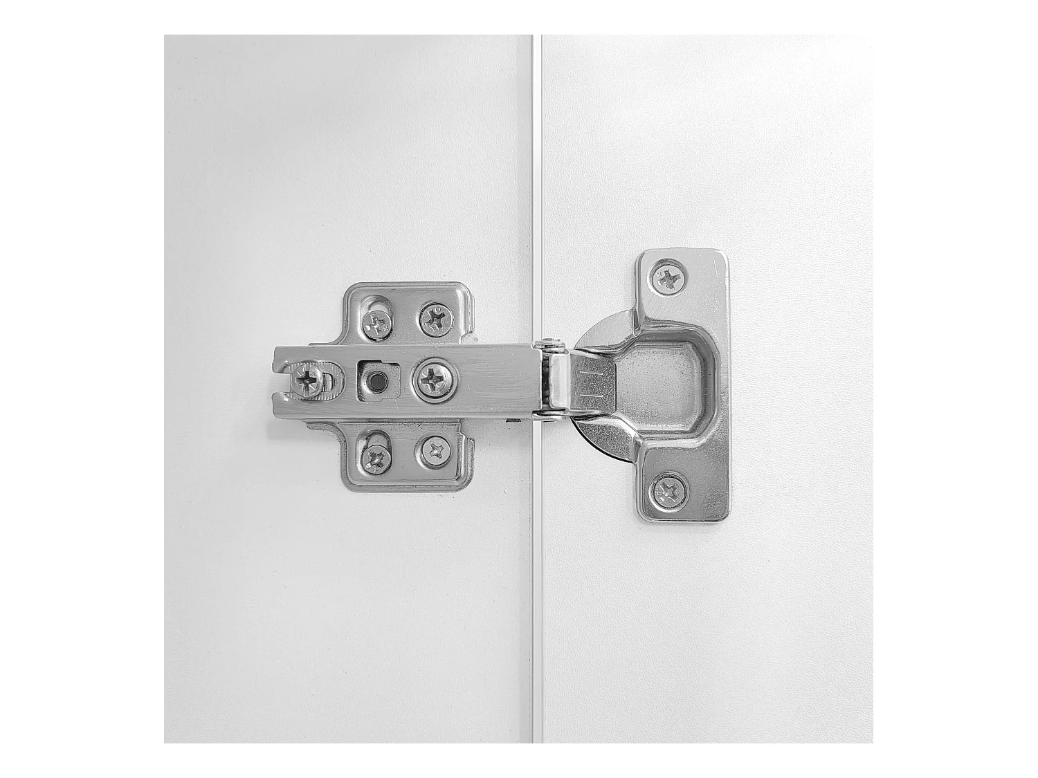 Biała szafka RTV z 2 drzwiczkami i szklanymi półkami, oświetlenie LED - do salonu i biura