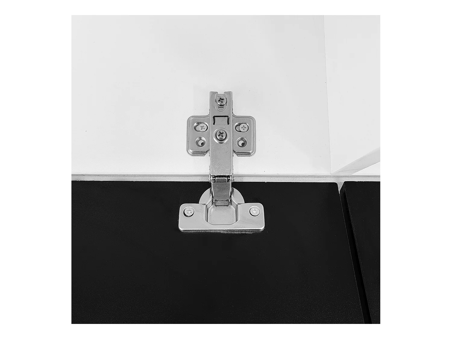 Meuble TV 180 cm avec 3 portes noires et éclairage LED 16 couleurs - blanc