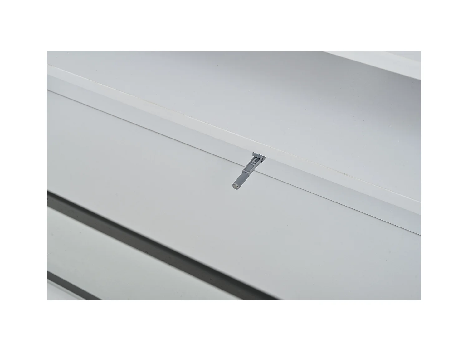 Meuble TV 180 cm avec éclairage LED, 2 portes et 1 tiroir de rangement - Blanc