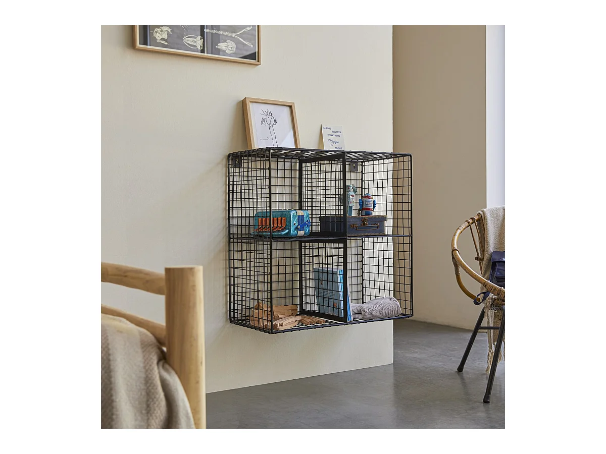 Verstaufach für Kinderzimmer, aus Metall, 4 Fächer 65 cm