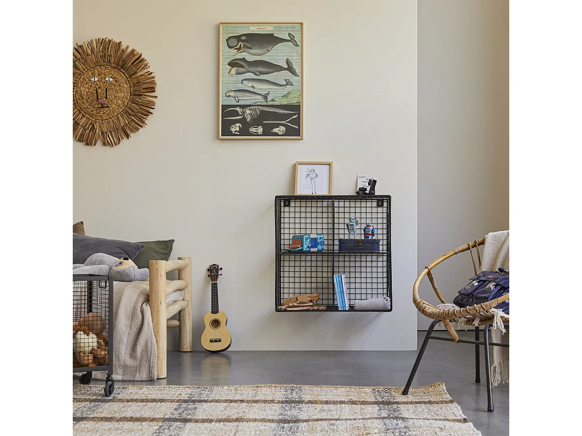 Chevet enfant en métal 4 niches 65 Sona