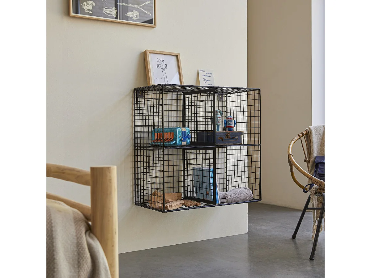 Chevet enfant en métal 4 niches 65 Sona