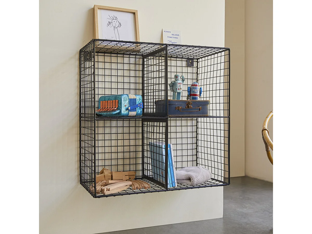 Chevet enfant en métal 4 niches 65 Sona