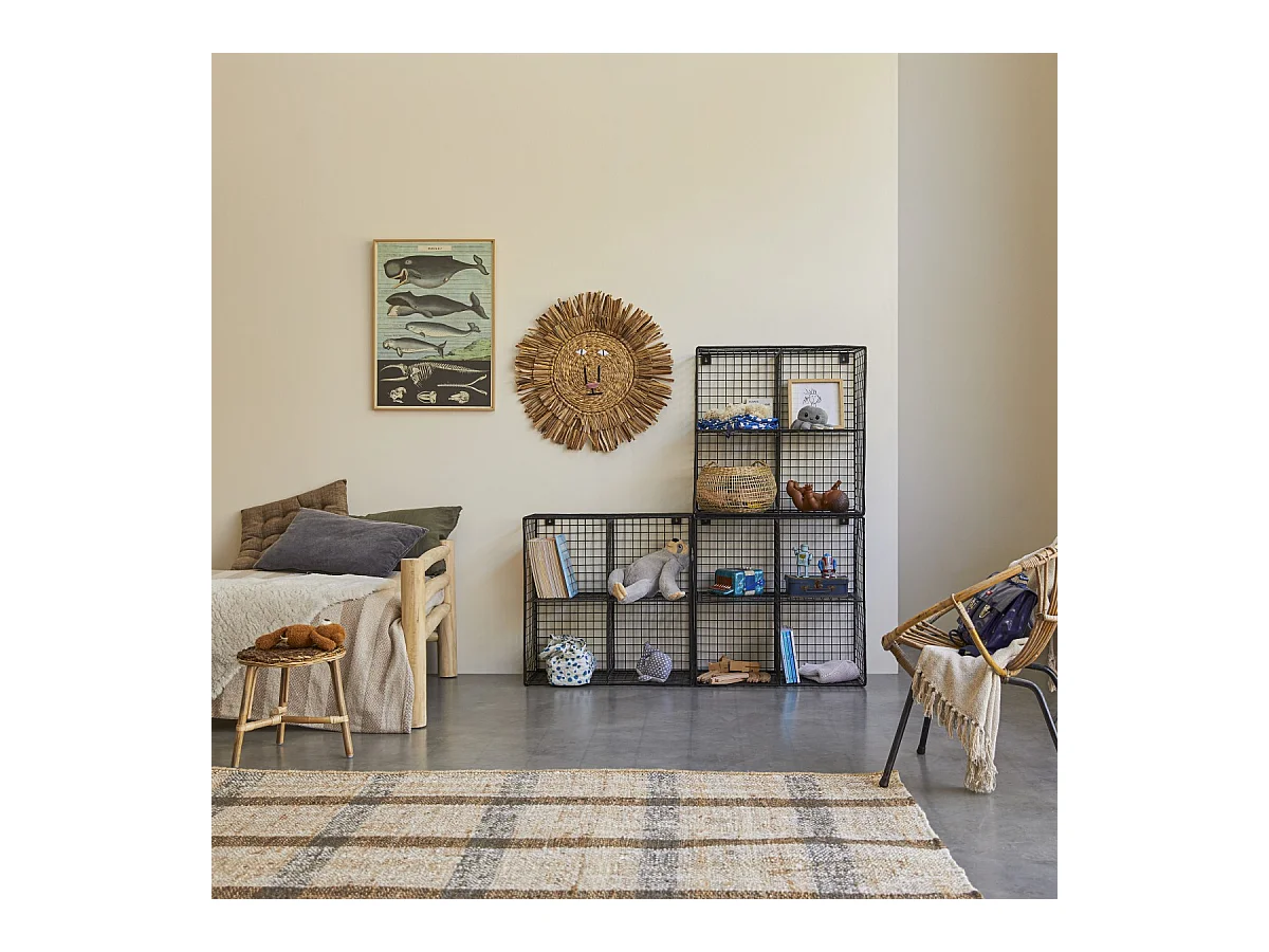 Kinderbücherregal Sona aus Metall, 3 Module