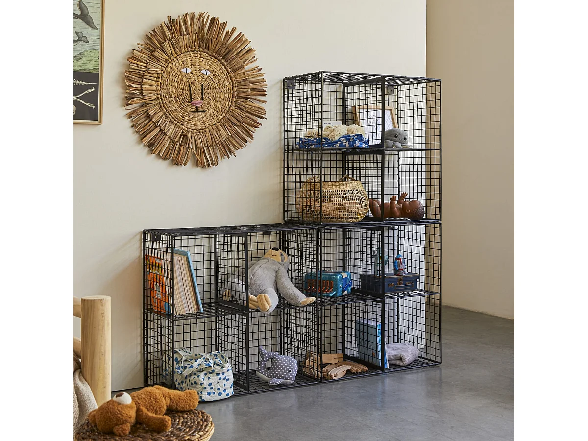 Kinderbücherregal Sona aus Metall, 3 Module