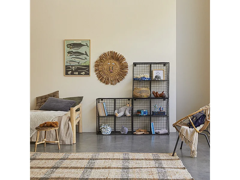 Kinderbücherregal Sona aus Metall, 3 Module