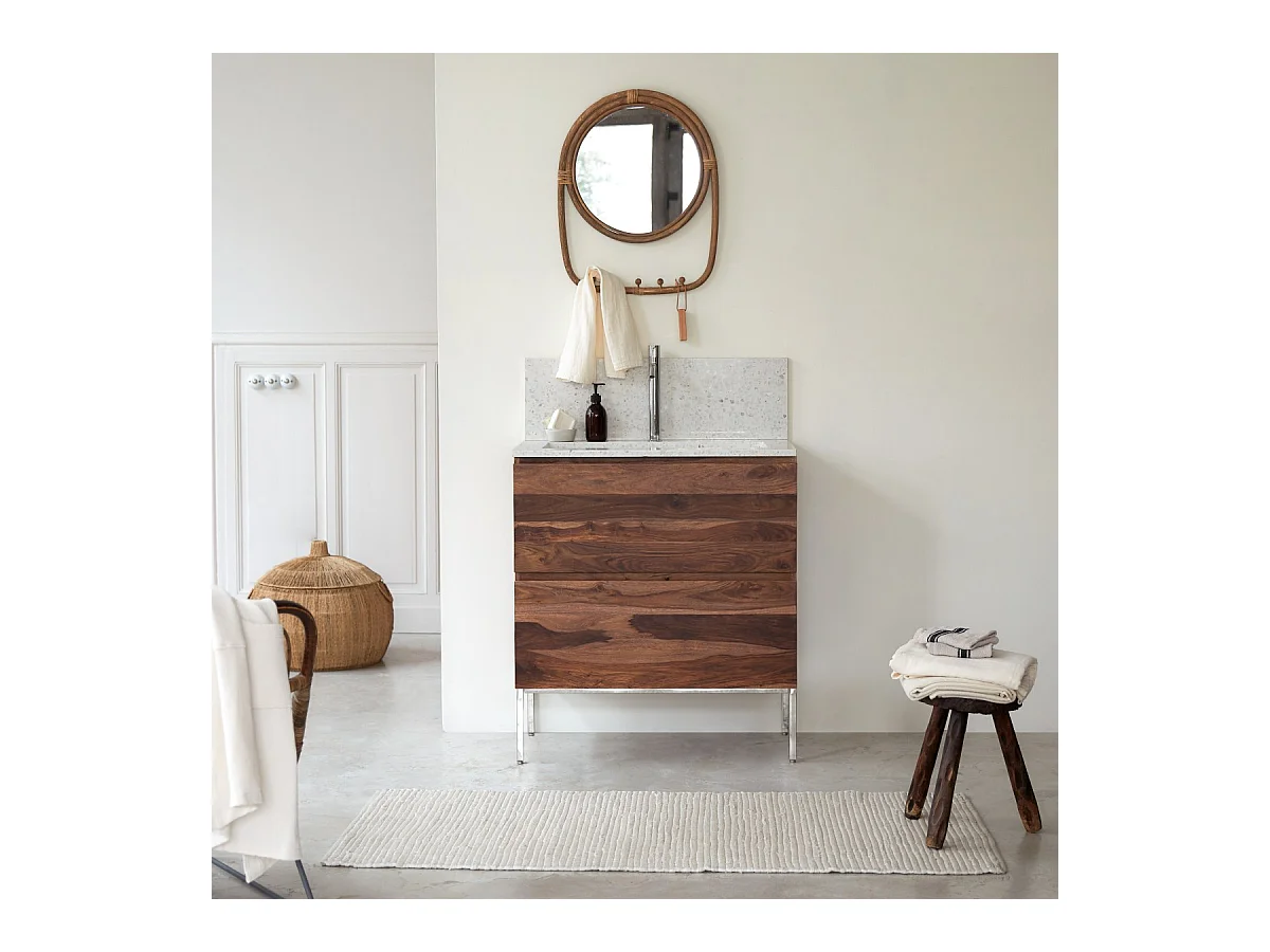 Fliesenspiegel Ava aus Premium-Terrazzo Moon 80 cm