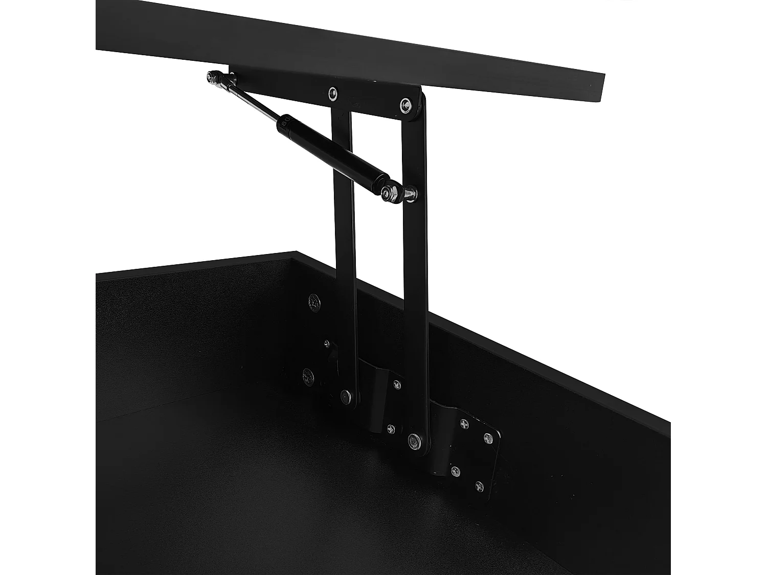 Table basse relevable avec 2 tiroirs de rangement et  éclairage LED - Noir