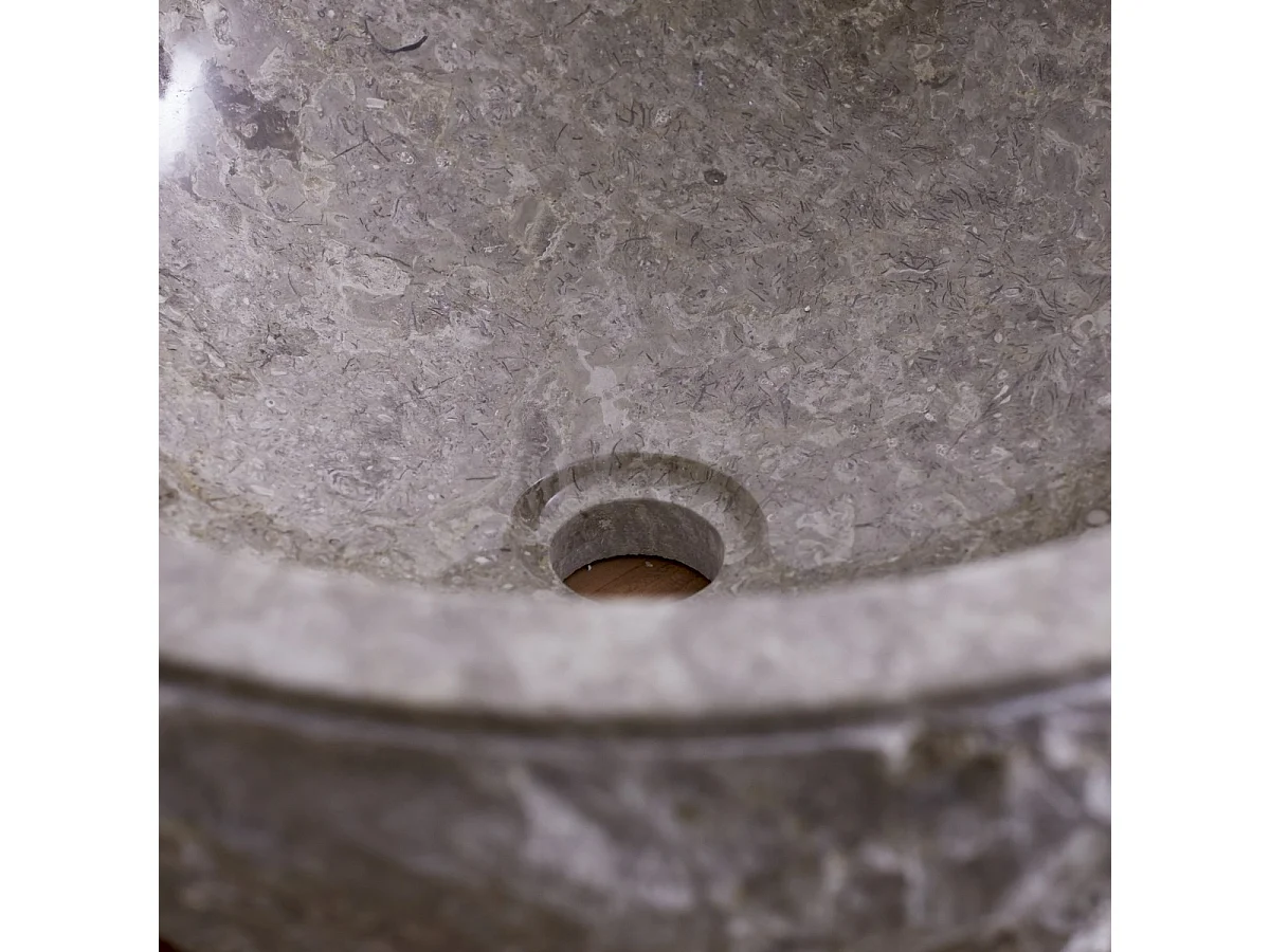 Lavabo da appoggio in marmo grigio stile naturale bagno Tikamoon