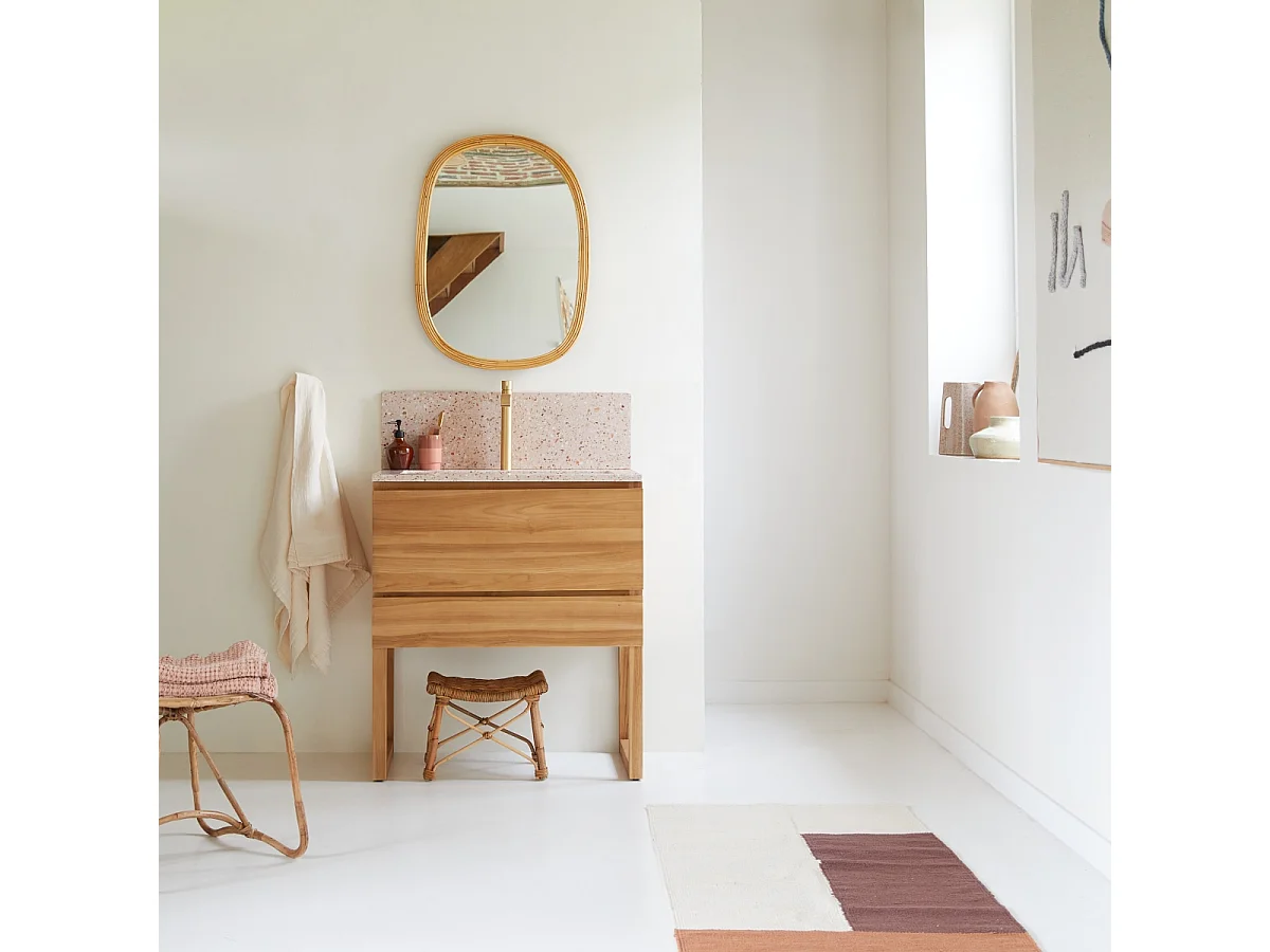 Fliesenspiegel Ava aus Premium-Terrazzo Pink 80 cm