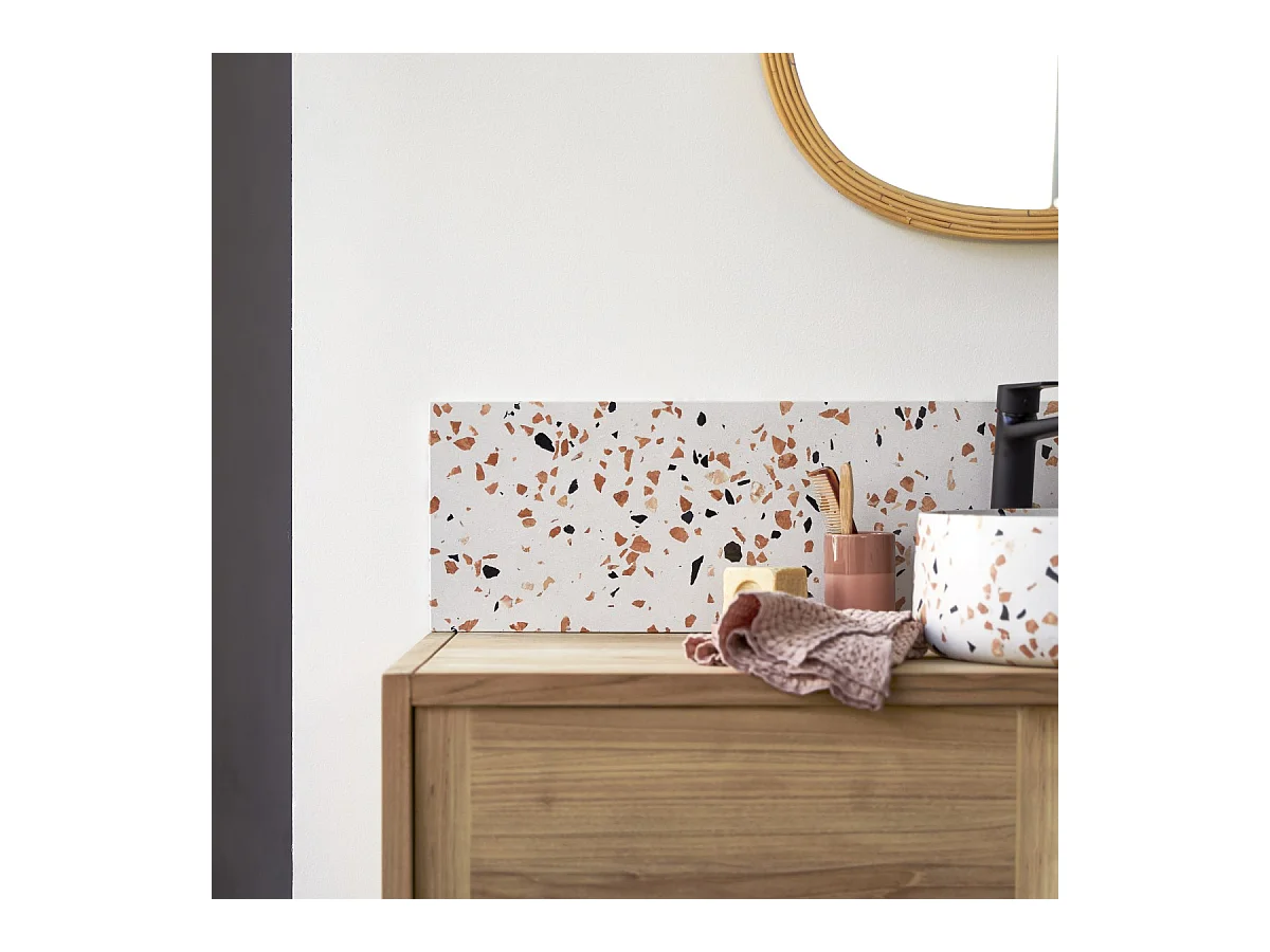 Fliesenspiegel Ava aus Premium-Terrazzo Brown 120 cm