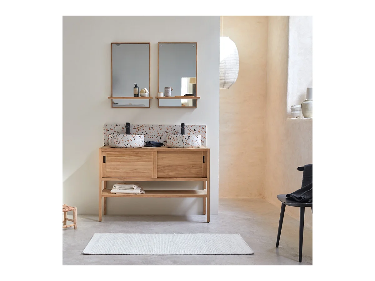 Fliesenspiegel Ava aus Premium-Terrazzo Brown 120 cm