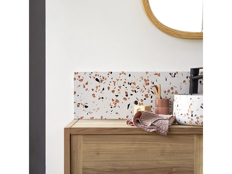 Fliesenspiegel Ava aus Premium-Terrazzo Brown 120 cm