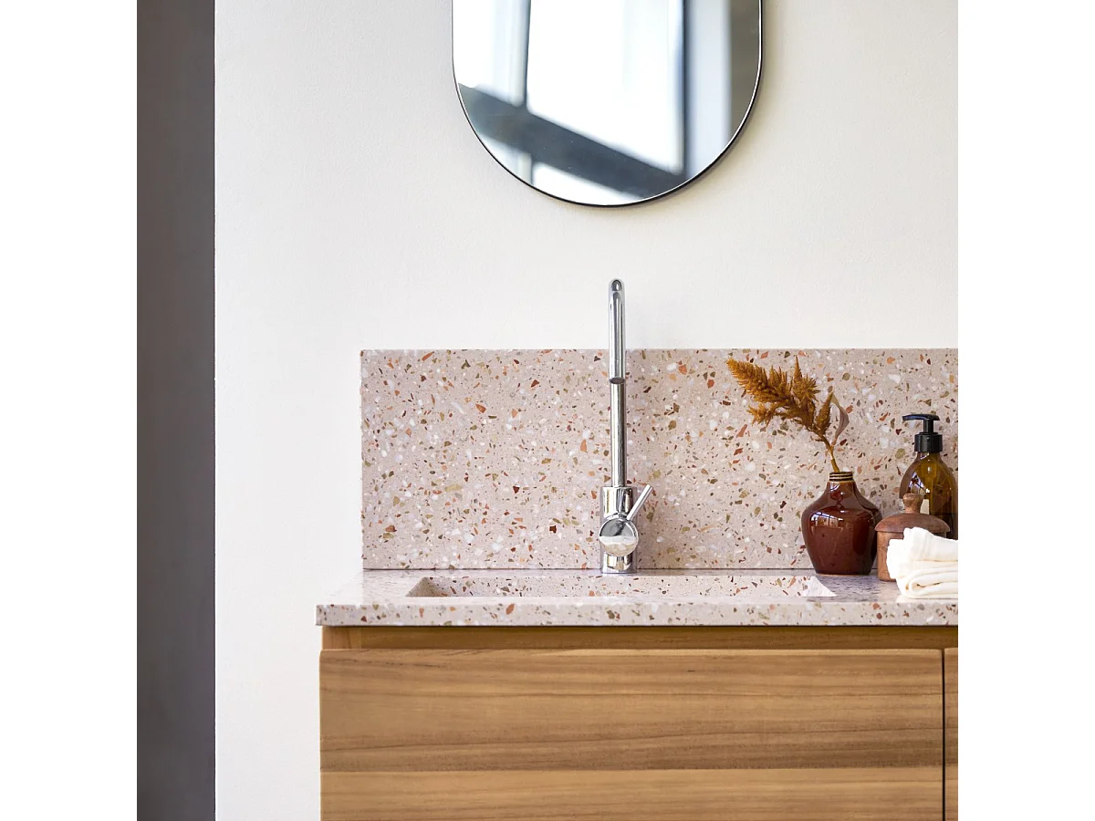 Paraschizzi Ava in battuto di terrazzo premium pink 120 cm