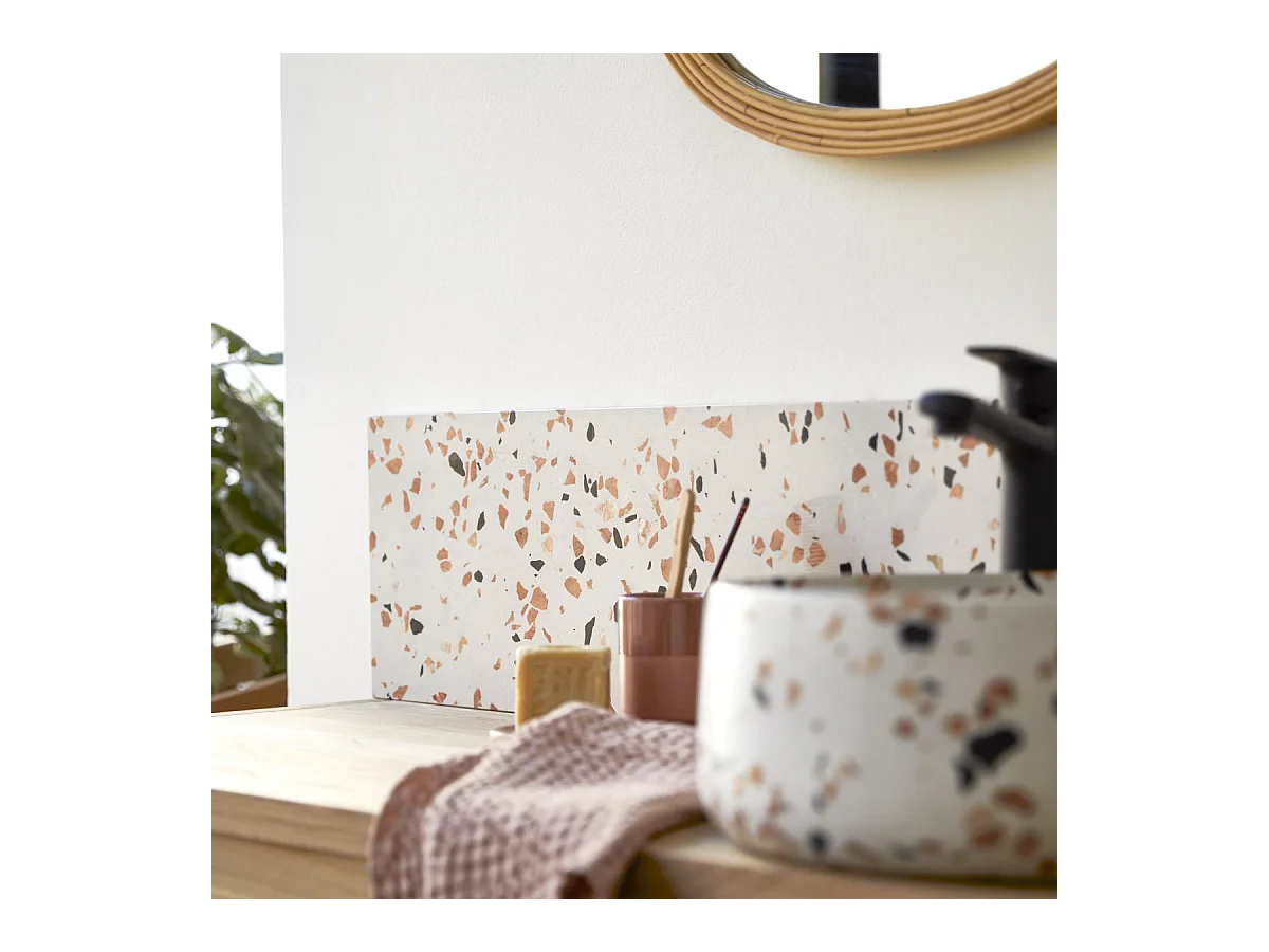 Fliesenspiegel Ava aus Premium-Terrazzo Brown 80 cm