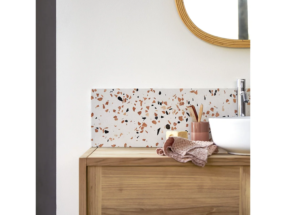 Fliesenspiegel Ava aus Premium-Terrazzo Brown 80 cm