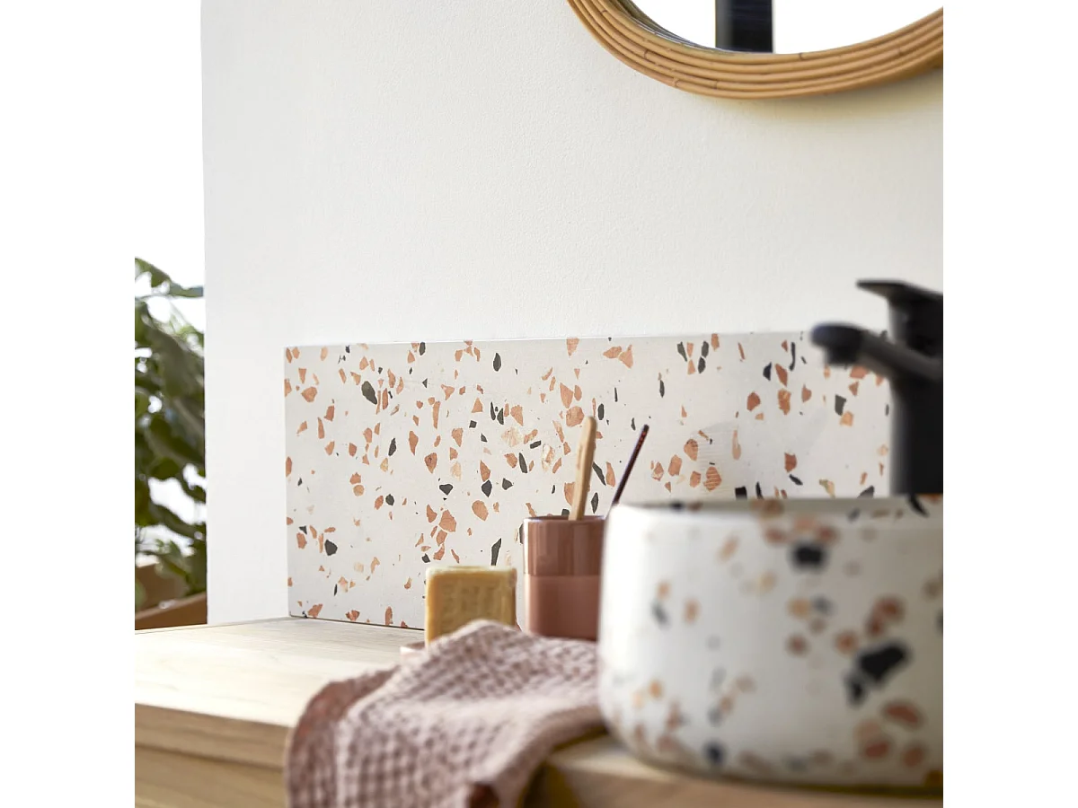 Fliesenspiegel Ava aus Premium-Terrazzo Brown 80 cm