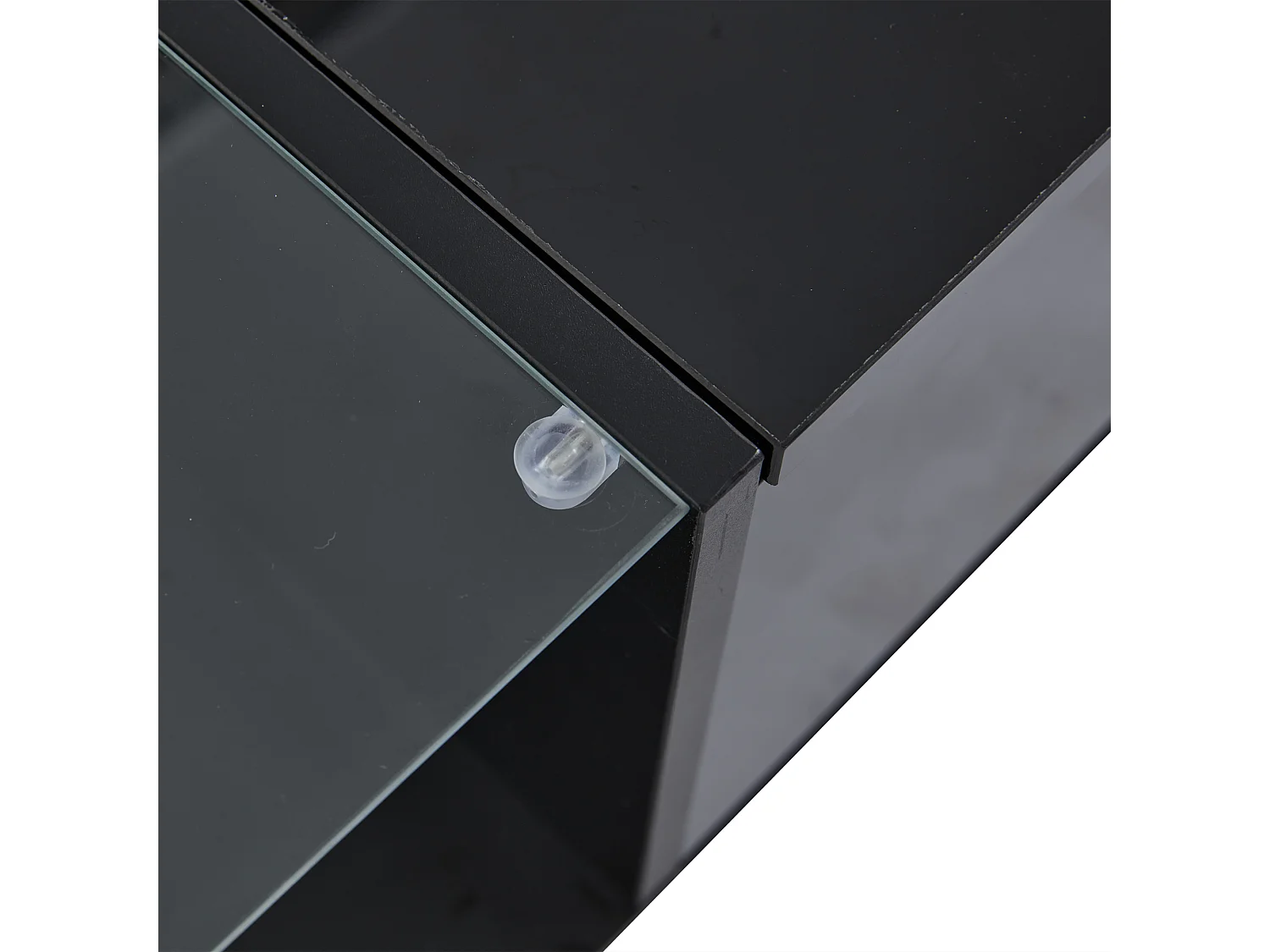 Table basse relevable avec éclairage LED et rangement ouvert - Noir