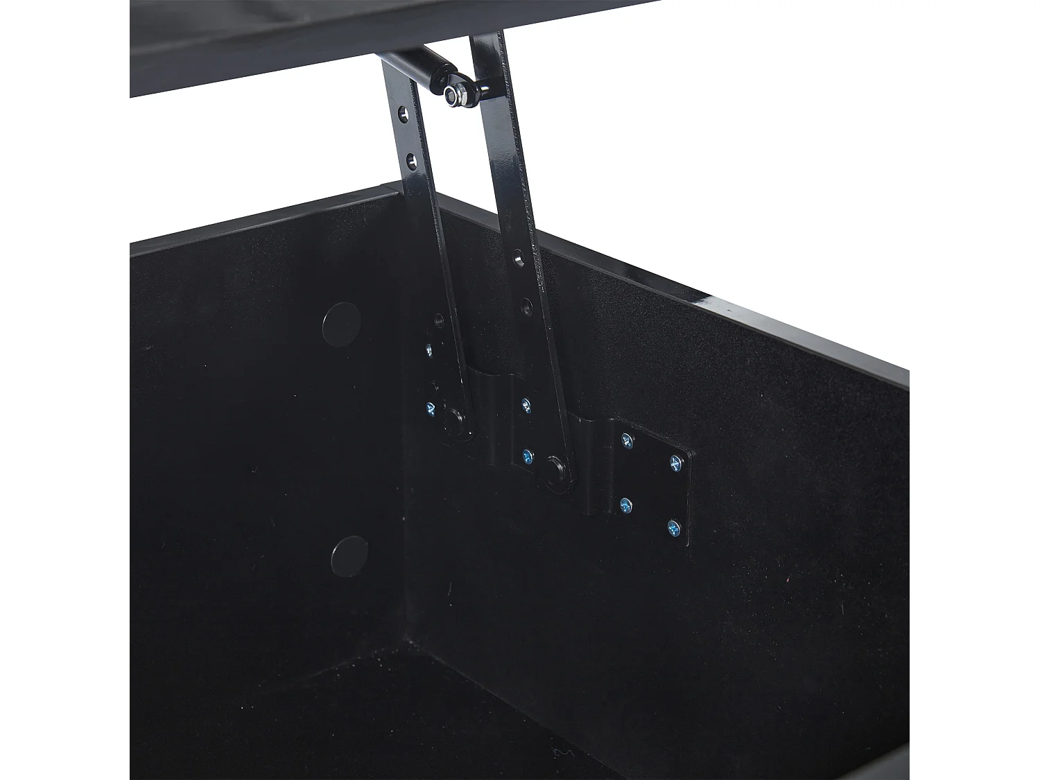 Table basse relevable avec éclairage LED et rangement ouvert - Noir