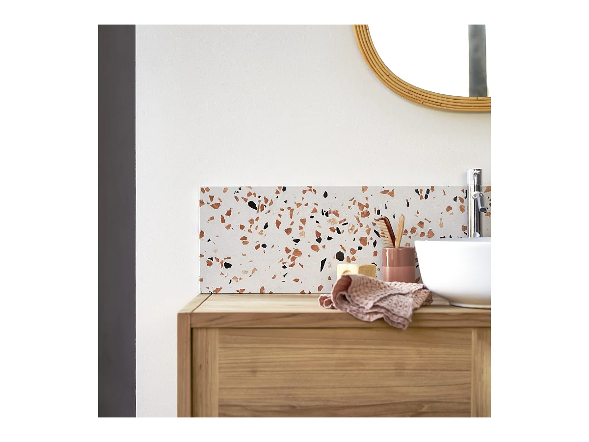 Fliesenspiegel Ava aus Premium-Terrazzo Brown 100 cm