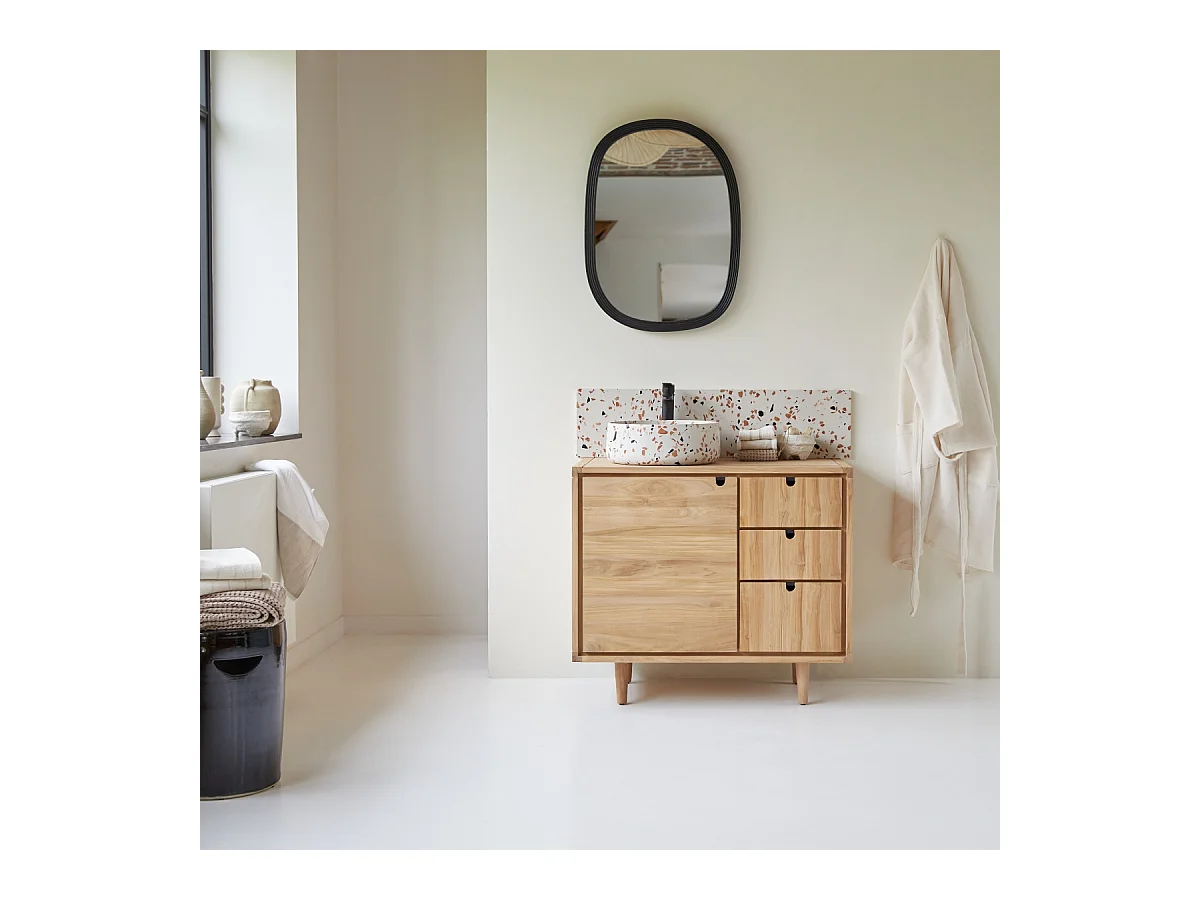 Fliesenspiegel Ava aus Premium-Terrazzo Brown 100 cm