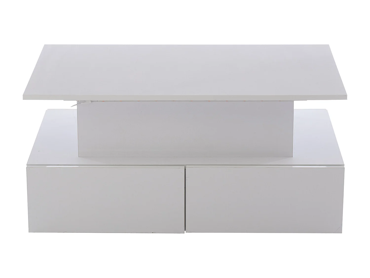 Witte salontafel met 4 lades en verstelbaar blad, LED-verlichting - geschikt voor woonkamer en kantoor