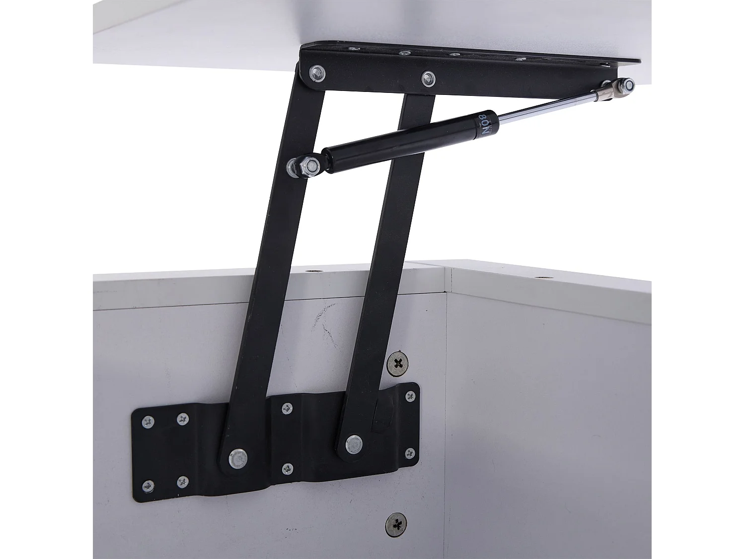 Witte salontafel met 4 lades en verstelbaar blad, LED-verlichting - geschikt voor woonkamer en kantoor