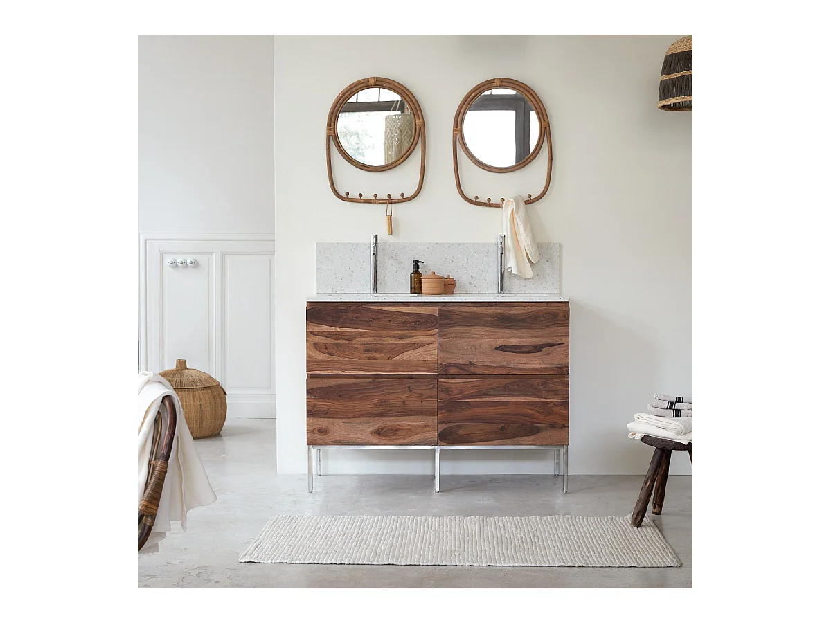 Fliesenspiegel Ava aus Premium-Terrazzo Moon 120 cm