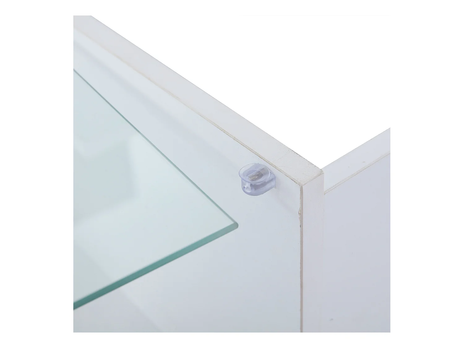 Table basse relevable avec éclairage LED et rangement ouvert - Blanc