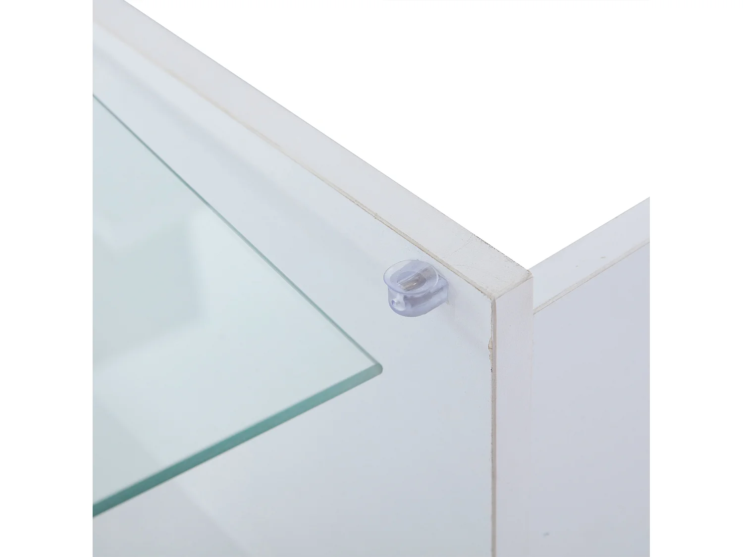 Table basse relevable avec éclairage LED et rangement ouvert - Blanc