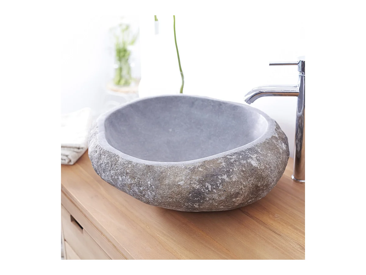 Waschbecken aus Naturstein Steinbecken Stein Waschschale Waschtisch neu