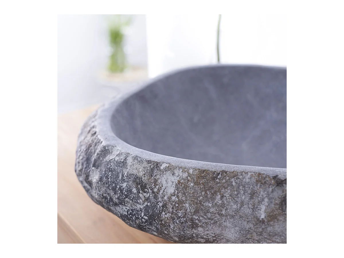 Waschbecken aus Naturstein Steinbecken Stein Waschschale Waschtisch neu