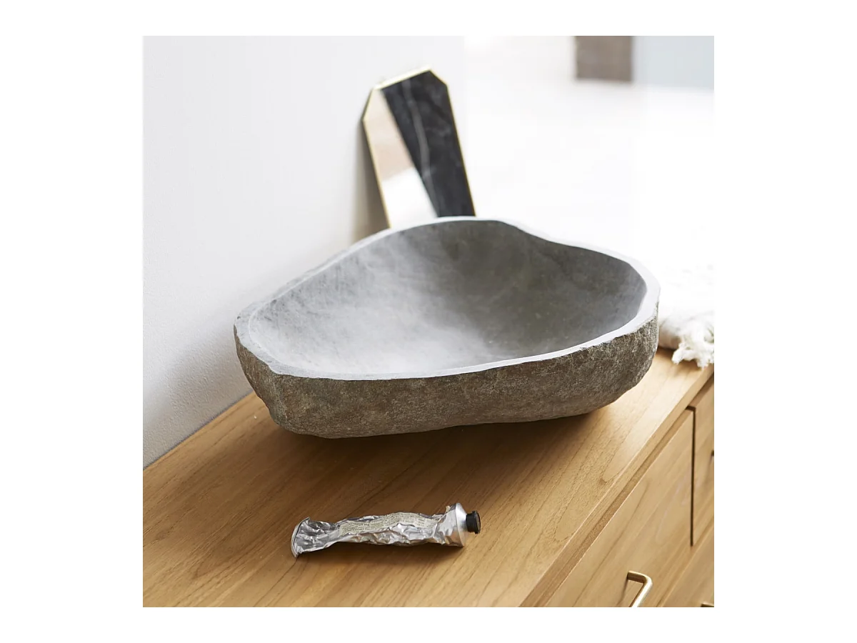 Waschbecken aus Naturstein Steinbecken Stein Waschschale Waschtisch neu