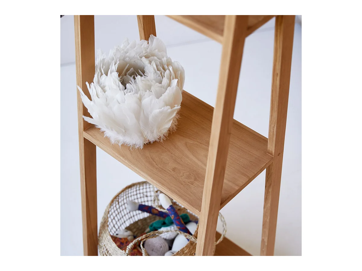 Libreria per bambini in legno di Teak 40 x 160 Bahya Step