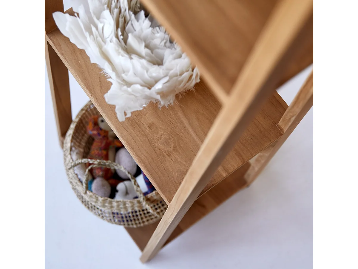 Kinder-Bücherregal aus Teakholz Bahya Step