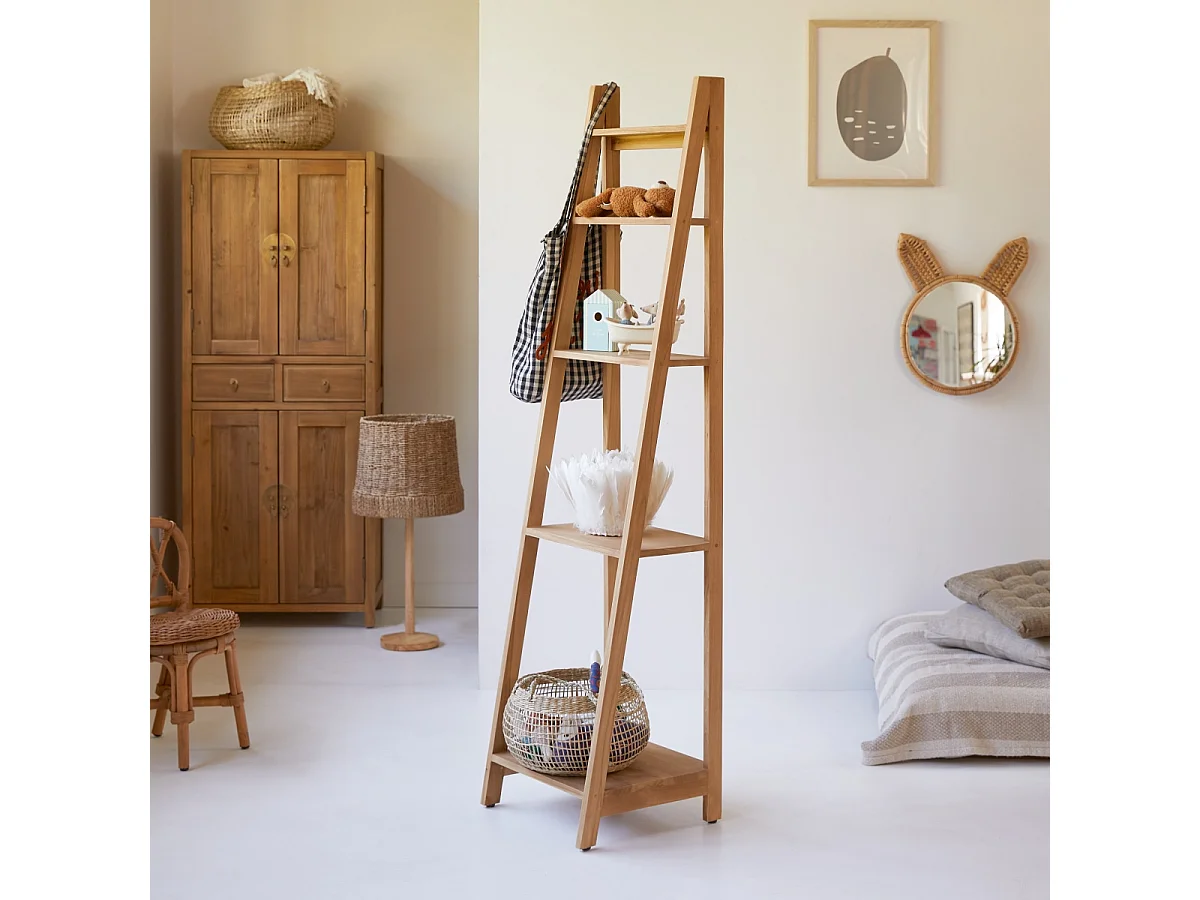 Kinder-Bücherregal aus Teakholz Bahya Step