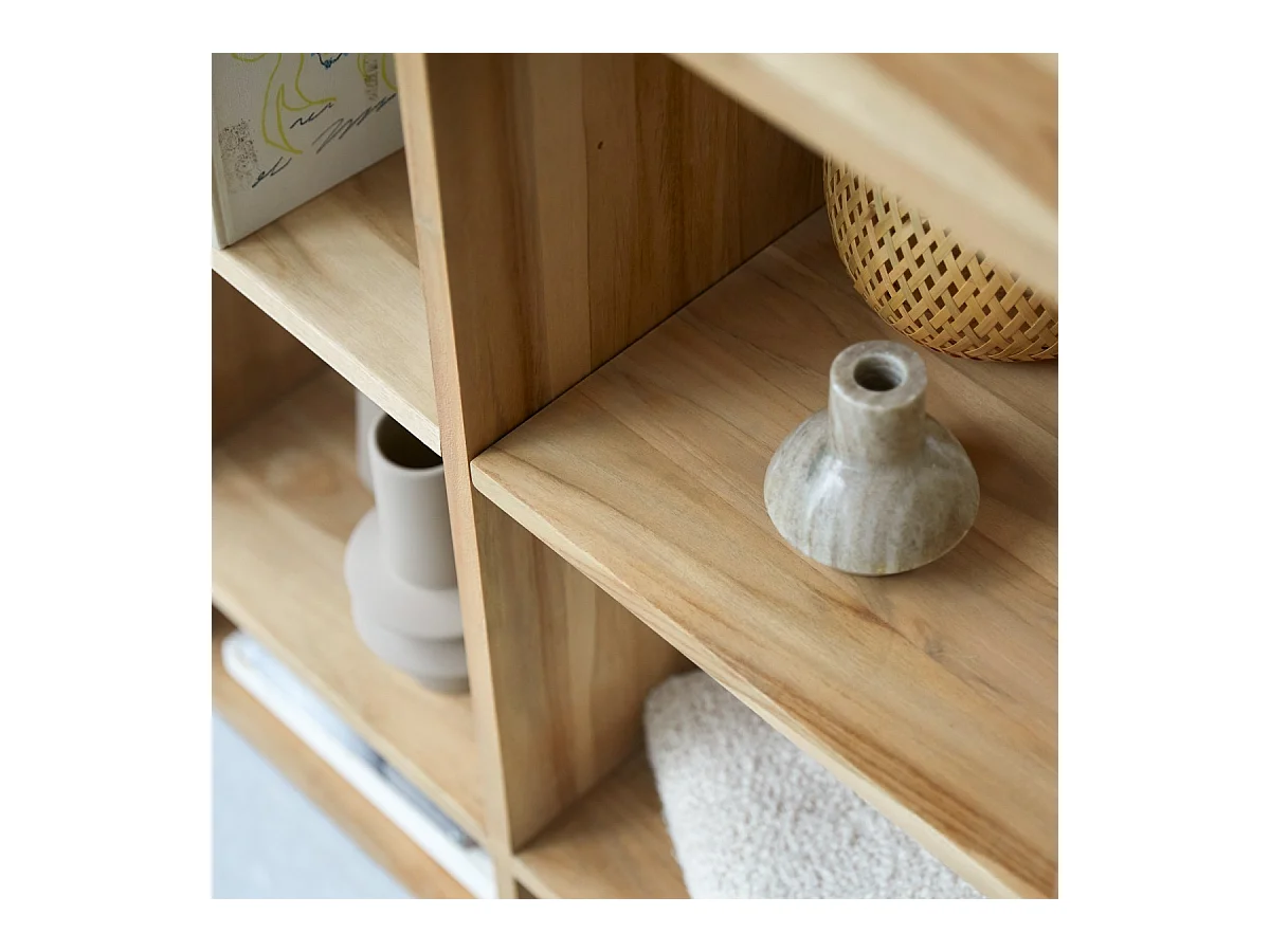 Bibliothèque en bois de teck 120 x220 Miho