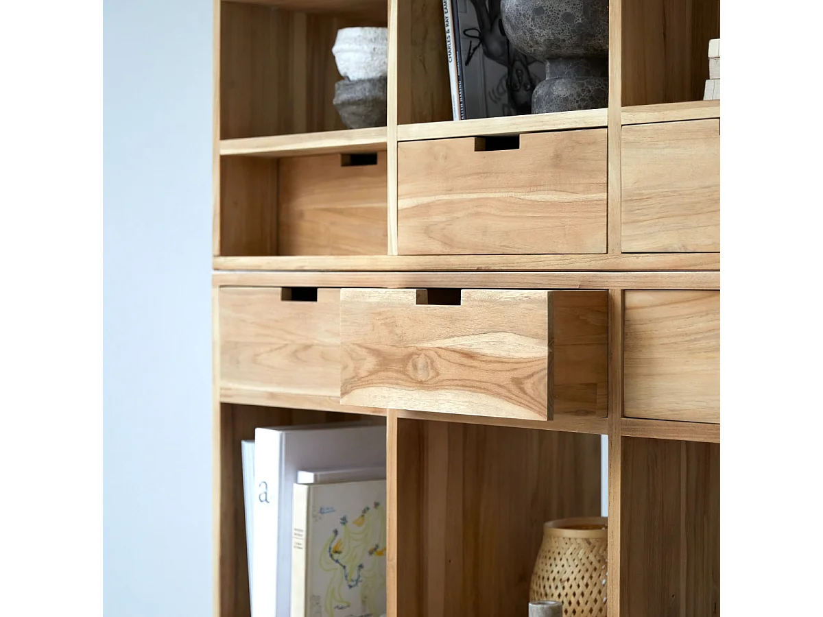 Bibliothèque en bois de teck 120 x220 Miho