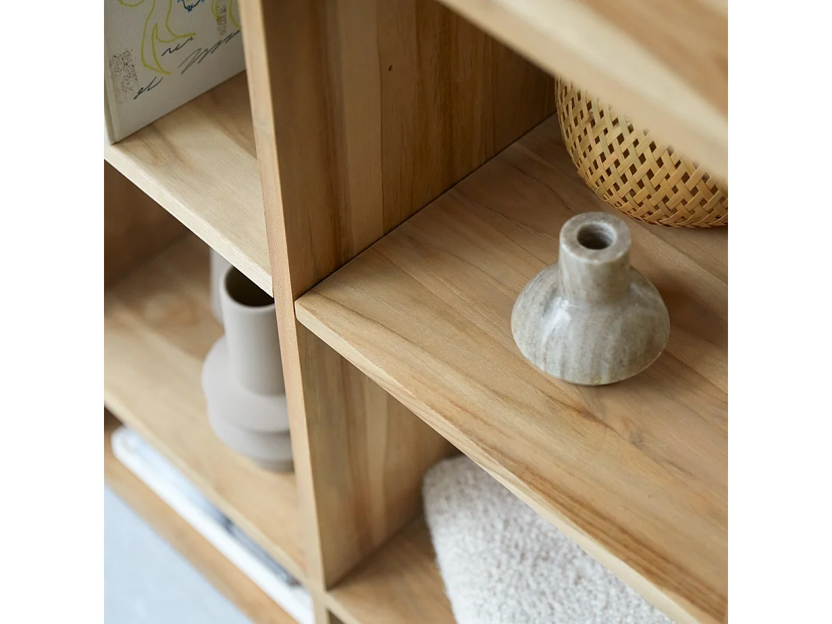 Bibliothèque en bois de teck 120 x220 Miho