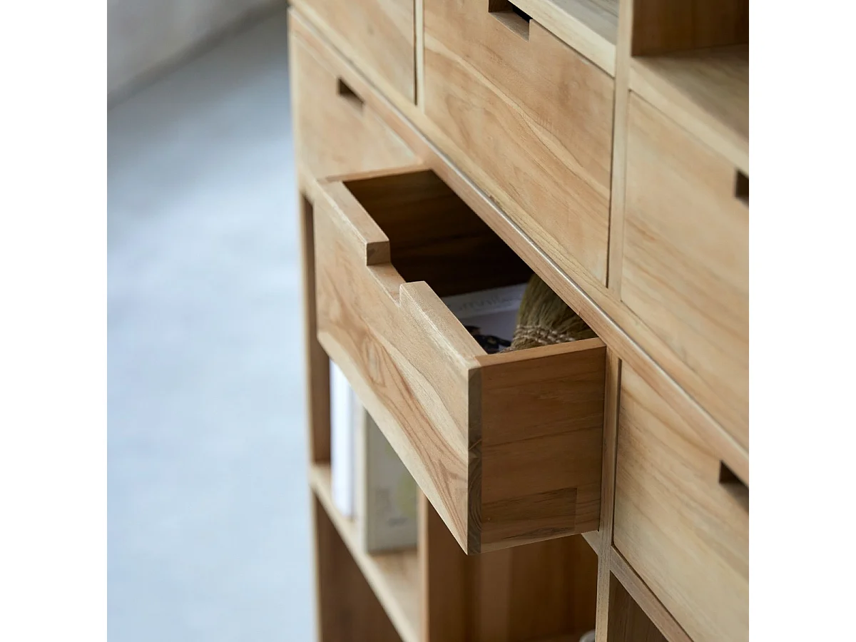 Bibliothèque en bois de teck 120 x220 Miho