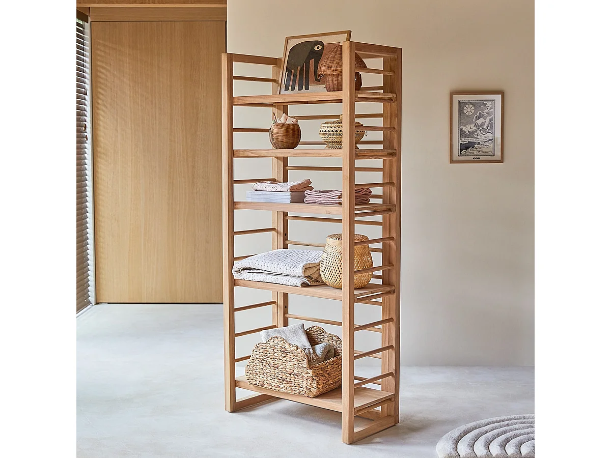 Kinder-Bücherregal Sera aus Teakholz 80x180